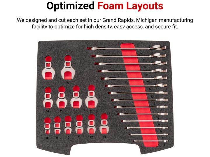 Tekton Angle Head and Crowfoot Wrench Set, Drawer, 26 Piece (6-19 mm), large image number 4