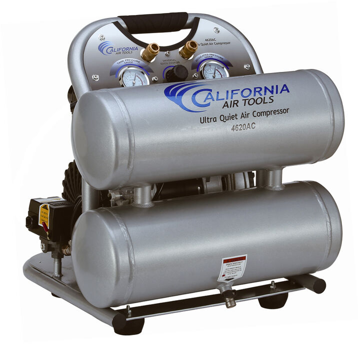 California Air Tools Ultra Quiet Oil-Free Corded 2HP 4.6 Gallon Aluminum Twin Tank Air Compressor