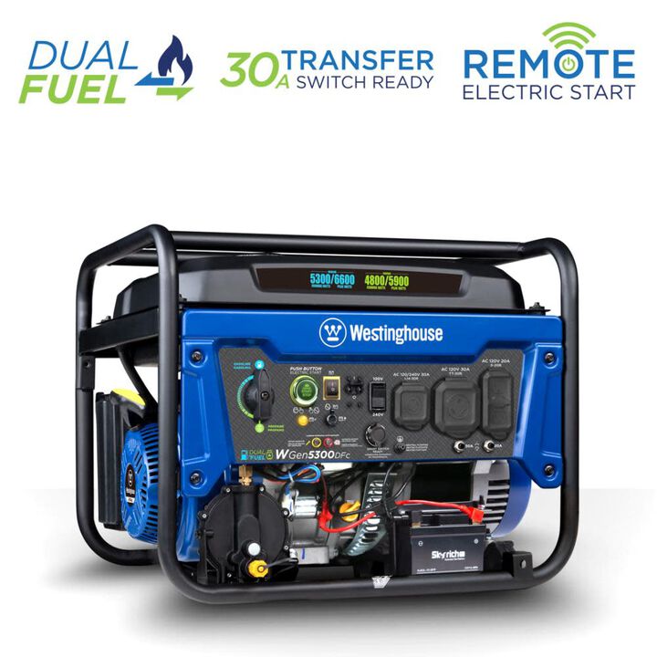 Westinghouse Outdoor Power 6,600 Watt Dual Fuel 49-State Portable Generator with CO Sensor