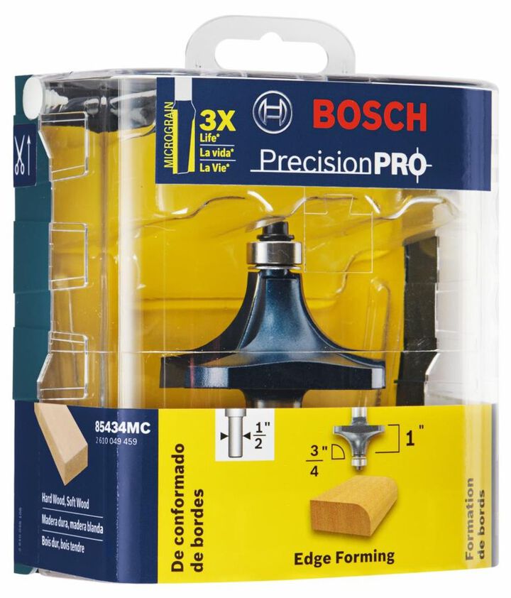 Bosch 3/4in x 1in Carbide Tipped Roundover Router Bit, large image number 1