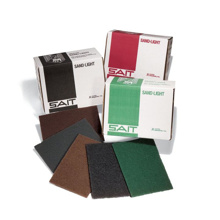 United Abrasives SAIT 6 x 9 Inch Synthetic Fiber Light Duty NonWoven Hand Pad, White