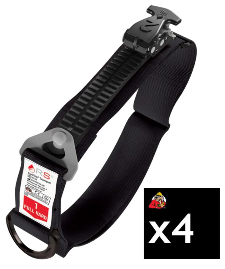 Aero Healthcare RAPIDSTOP Black Tourniquet Pack of 4