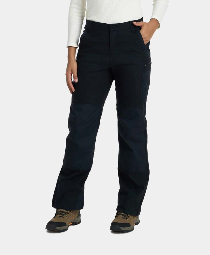 ORORO Women's 3-Zone Heated Utility Fleece Lined Pants Black 8 NC
