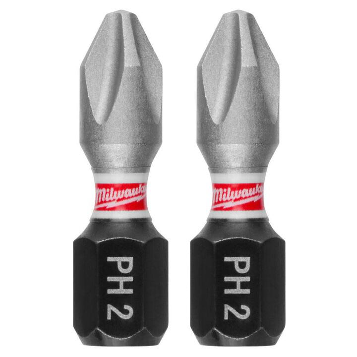 Milwaukee SHOCKWAVE 2-Piece Impact Phillips #2 Insert Bits