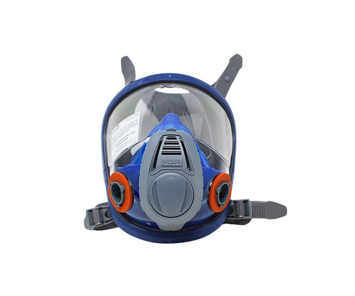 MSA Safety Works Advantage 3200 Silicone Full-Facepiece Respirator, Blue and Gray, Large