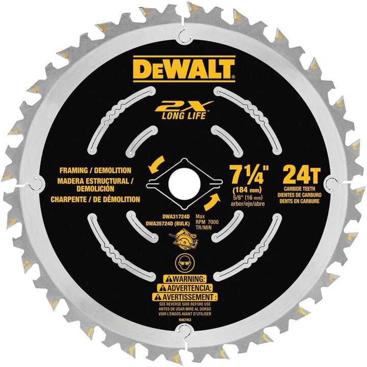 DEWALT 7-1/4 In. 24T Demo Framing Blade