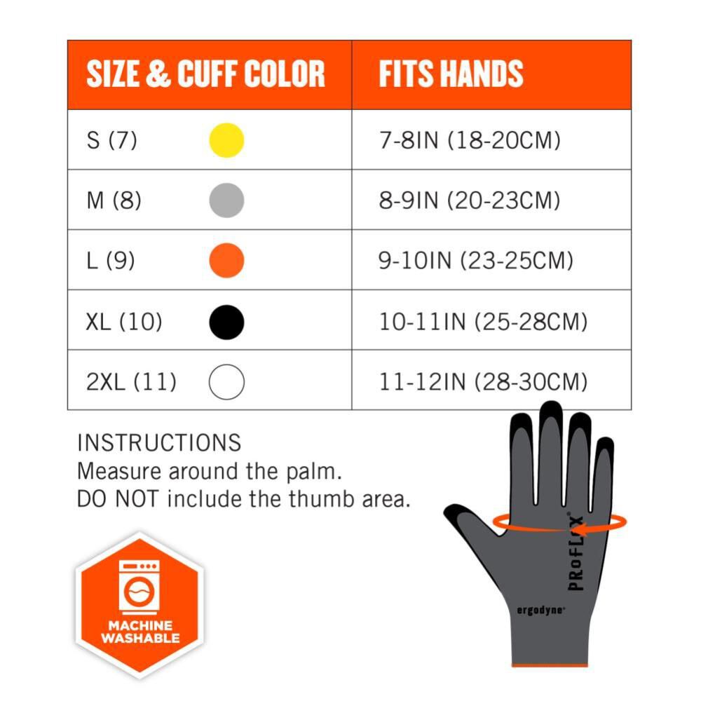 Ergodyne ProFlex 7000 Nitrile Coated Gloves Microfoam Palm, large image number 6