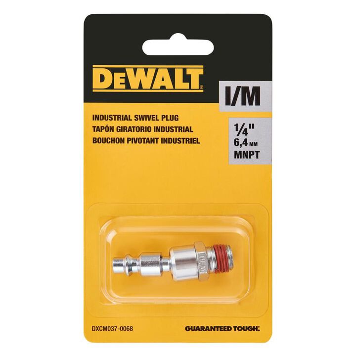 DEWALT 1/4 Inch MNPT Swivel Industrial Plug, large image number 3