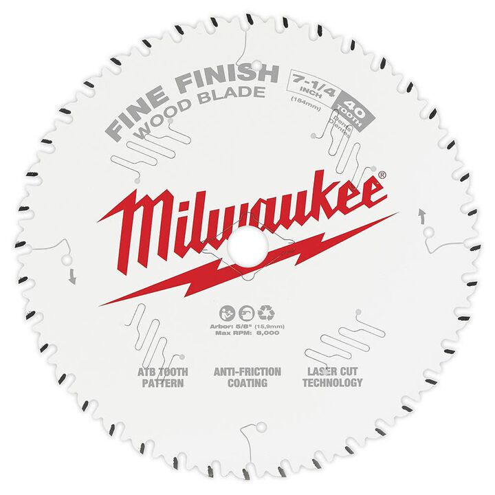 Milwaukee 7-1/4 in. 40T Fine Finish Circular Saw Blade
