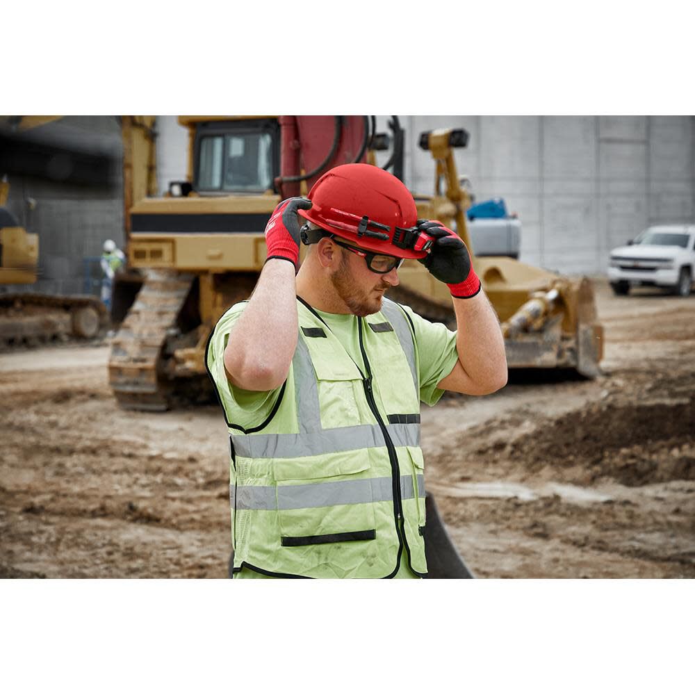 Milwaukee White Front Brim Vented Hard Hat with 4pt Ratcheting Suspension Type 1 Class C, large image number 4