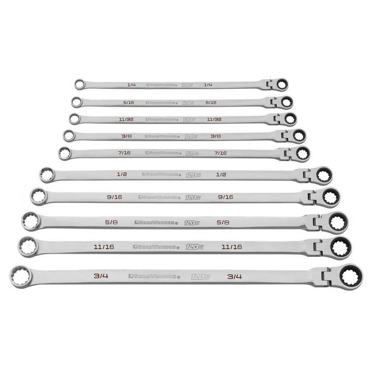 GEARWRENCH 120XP Ratcheting SAE Wrench Set 10 Pieces