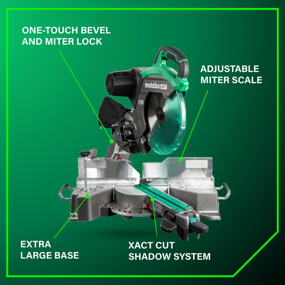 Metabo HPT 12 Inch Dual Bevel Sliding Miter Saw, large image number 3