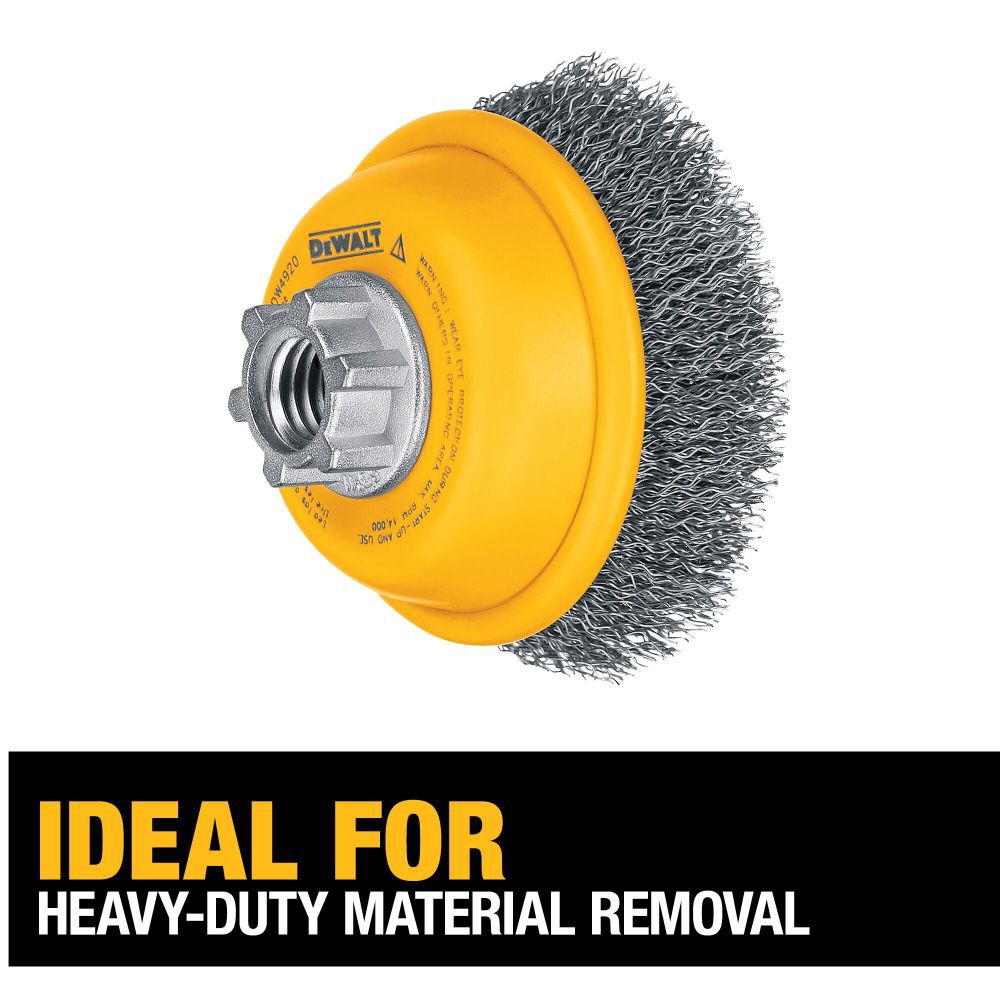 DEWALT 3-in x 5/8-in to 11-in Crimped Wire Cup Brush, large image number 4