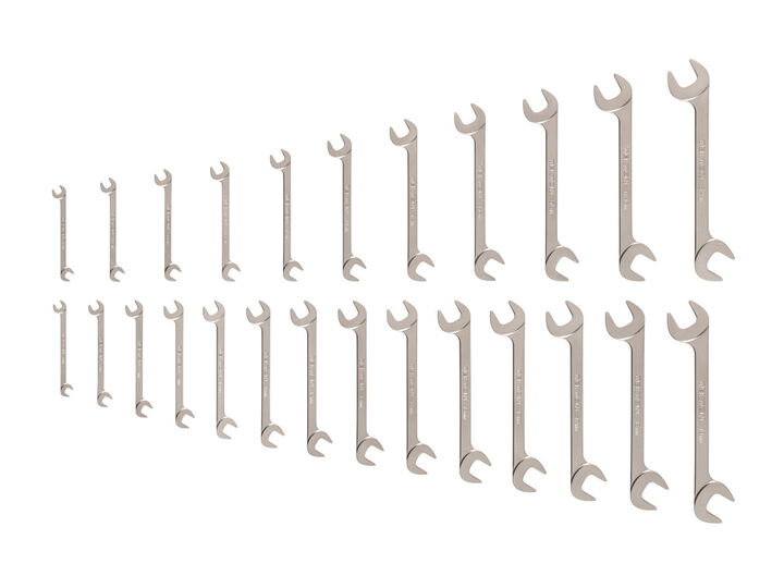 Tekton Angle Head Open End Wrench Set, 25-Piece (1/4-3/4 Inch, 6-19 mm)