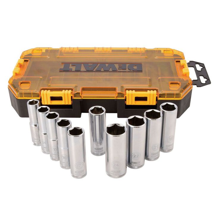 DEWALT 10 piece 1/2 In. Drive Deep Socket Set