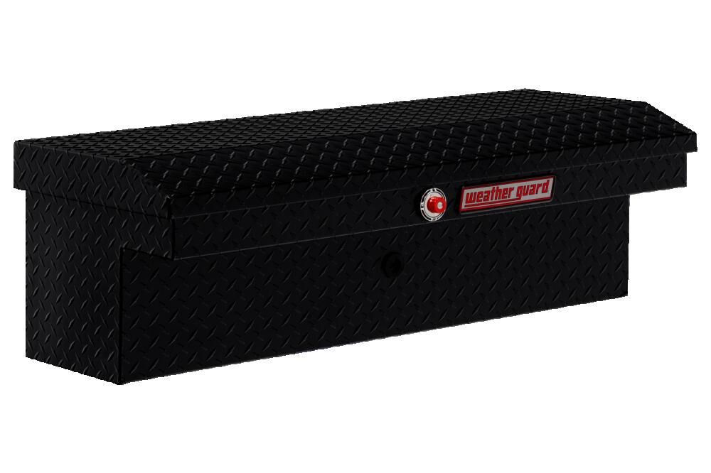 Weather Guard 41in Low Profile Lo-Side Truck Tool Box Aluminum Gloss Black, large image number 1