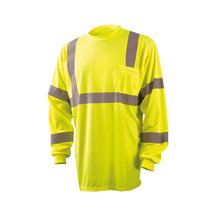 Occunomix Hi-Vis Yellow Wicking Birdseye T-Shirt Long Sleeve XL
