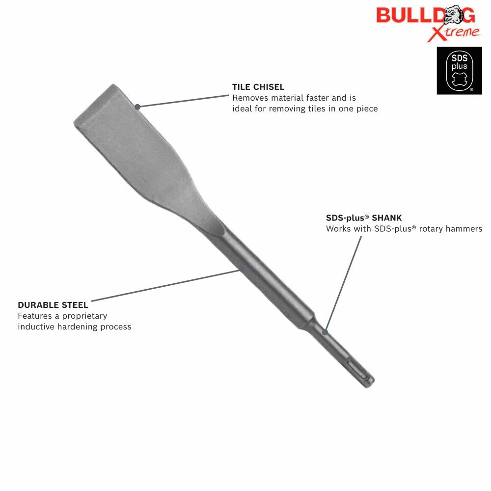 Bosch 1-1/2 Inch x 10 Inch Tile Chisel SDS-plus Hammer Steel, large image number 2