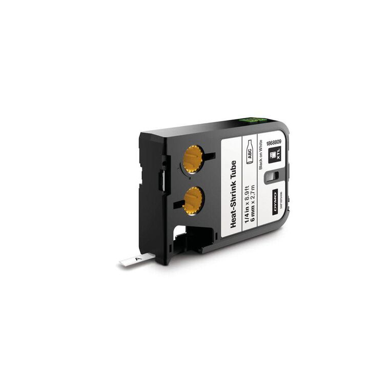 Dymo XTL 1/4 In. (6 mm) Heat-Shrink Tube Black On White