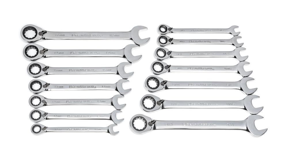 GEARWRENCH Ratcheting Combination SAE/Metric Wrench Set 14pc, large image number 11