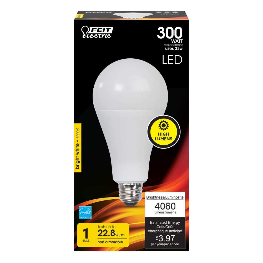 Feit Electric 300W A23 3000K High Output LED Bulb 1pk, large image number 2
