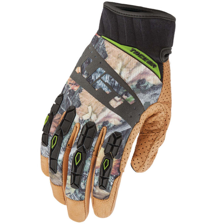 Lift Safety Gloves Genuine Leather Anti-Vibration Tacker 2X Camouflage