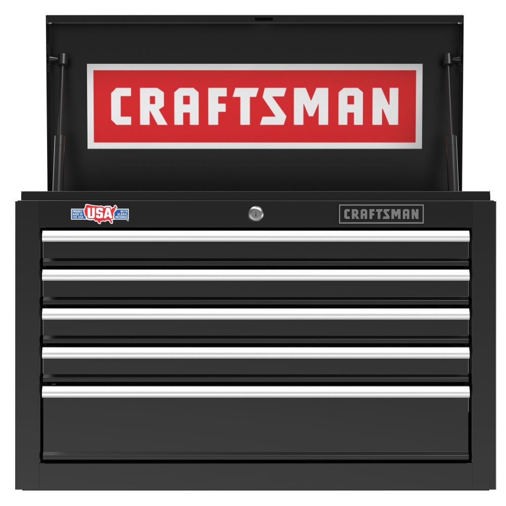 CRAFTSMAN S1000 Series 5-Drawer Chest, Black, large image number 4