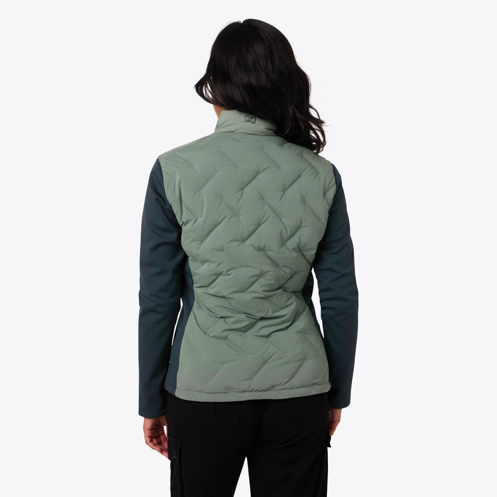 Mobile Warming Womens Aria Hybrid Green and Black Heated Jacket Kit 2X, large image number 5