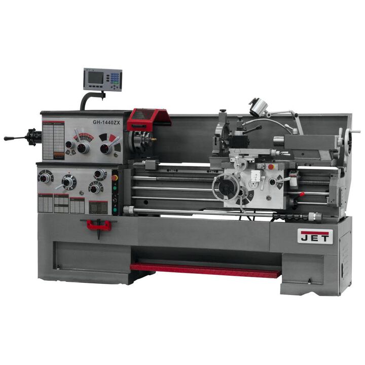 JET GH-1440ZX with ACU-Rite 303 DRO with Taper Attachment & Collet Closer Metalworking Lathe