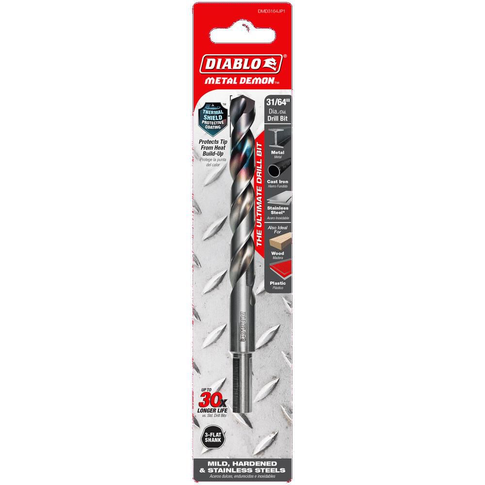 Diablo Tools 31/64 Inch Metal Demon Drill Bit for Mild, Hardened and Stainless, large image number 5