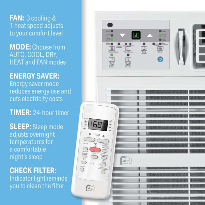 Perfect Aire 230V 18000 BTU Window Air Conditioner with Electric Heater, large image number 5