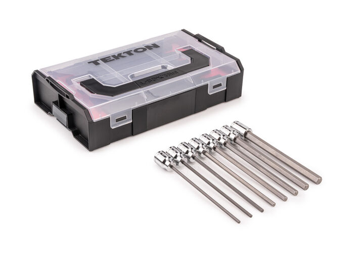 Tekton 3/8 Inch Long Hex Bit Sockets with Stacking Organizer, 1/8 - 3/8 Inch, 8 Pieces, large image number 2