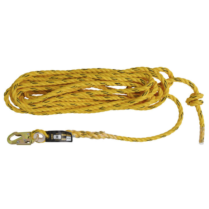 DEWALT 100 ft Polysteel Twisted Vertical Lifeline Rope with Snap Hook