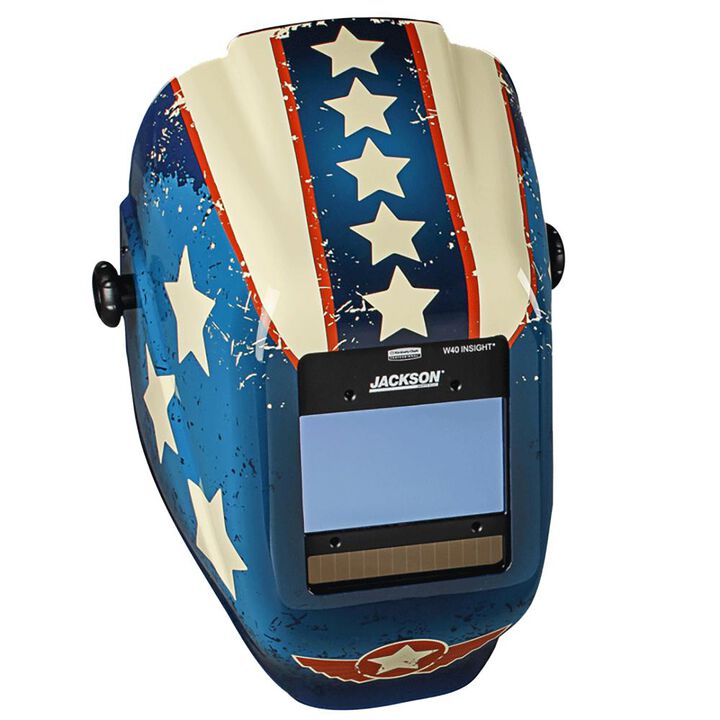 Jackson Safety Insight Digital Variable ADF Welding Helmet, Shade 9-13, Stars and Scars Graphic, large image number 0
