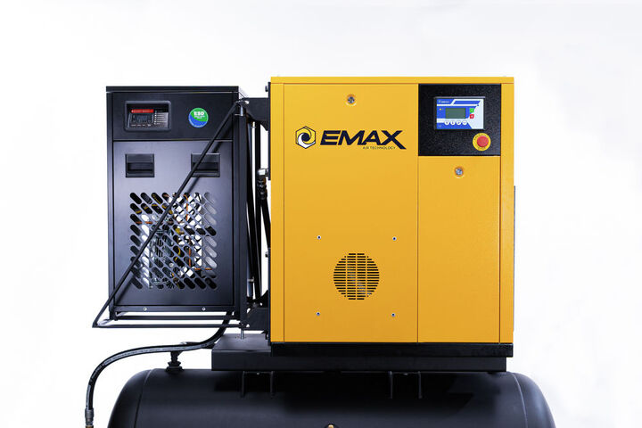 EMAX 460V 20HP 3PH 120 Gallon Horizontal Rotary Screw Air Compressor, large image number 1