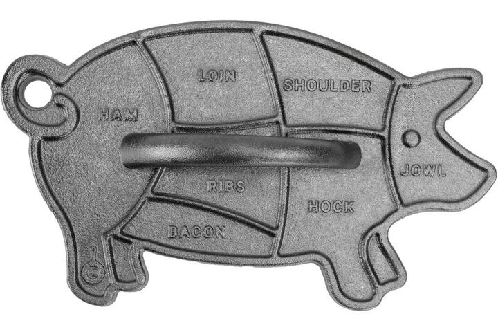 Lodge Cast Iron Black Seasoned Cast Iron Bacon Pig Press