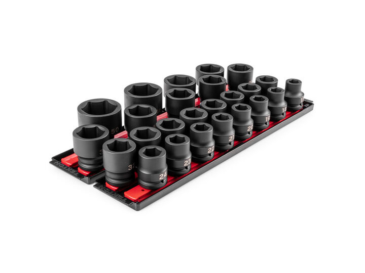 Tekton 3/4 Inch 6 Point Impact Socket Set, 25 Pieces (17-50 mm, Common Sizes), large image number 1