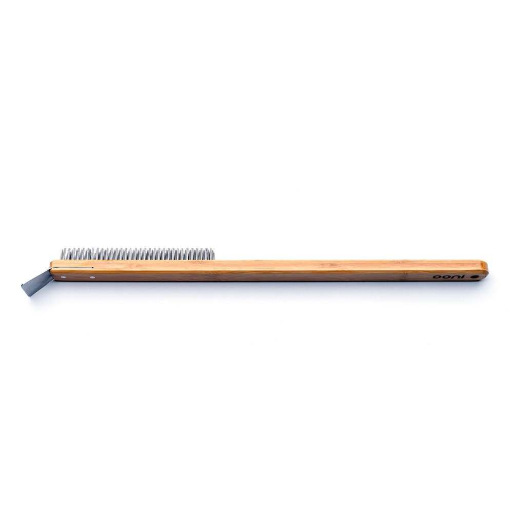 Ooni Pizza Oven Cleaning Brush with Scraper Stainless Steel Brown, large image number 2