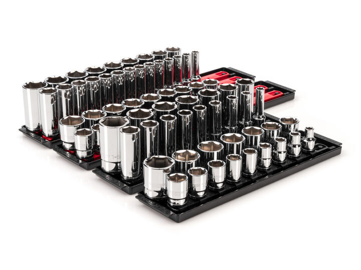 Tekton 1/2 Inch Drive 6 Point Socket Set, 78 Pieces (3/8-1-5/16 Inch, 10-32 mm)
