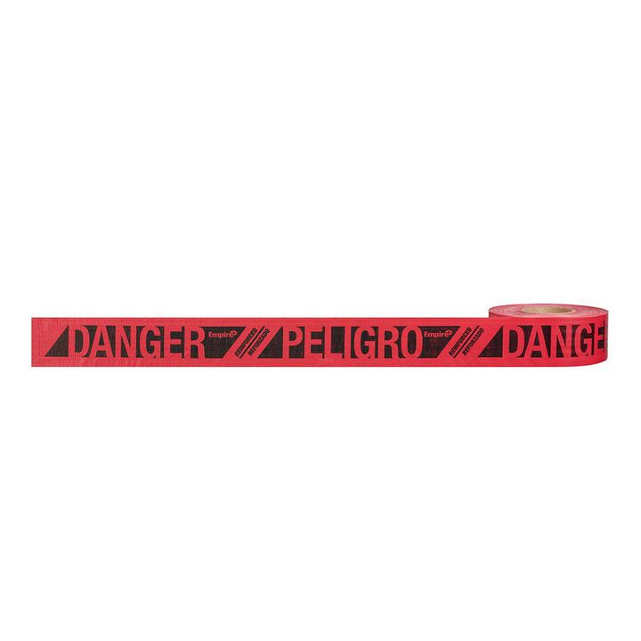 Empire Level 500 ft. Reinforced Red Barricade Tape - Danger/Peligro, large image number 1
