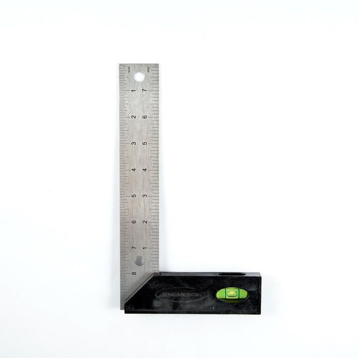 Swanson Tool 8 Inch Speedlite Composite Tri and Miter Square with Level Vial