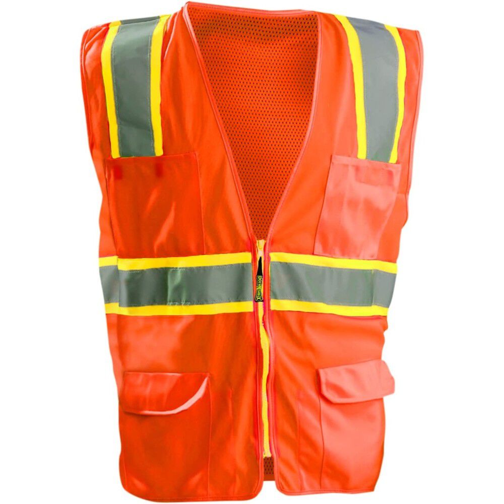 Occunomix Surveyor Safety Vest Orange High Visibility Classic Mesh 2X, large image number 1