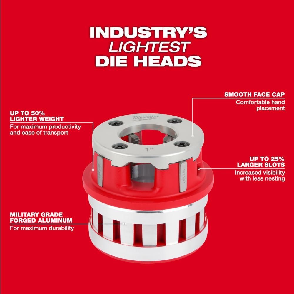 Milwaukee 2inch ALLOY NPT Forged Aluminum Die Head, large image number 6
