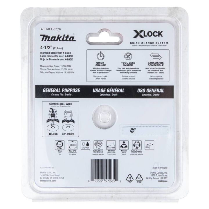 Makita XLOCK 4 1/2 Inch Continuous Rim Diamond Blade for Ceramic and Granite, large image number 9