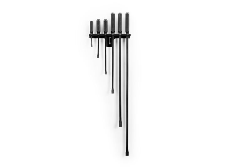 Tekton Angled End Handled Pry Bar Set, Wall Hanger, 6 Pieces
