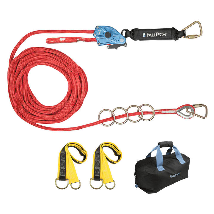 Falltech 30' 4 Person Temporary Rope HLL System with Absorber