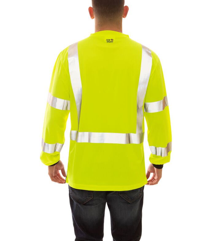Tingley Job Sight Class 3 Black Front T-Shirt Long Sleeve Hi-Vis Small, large image number 1