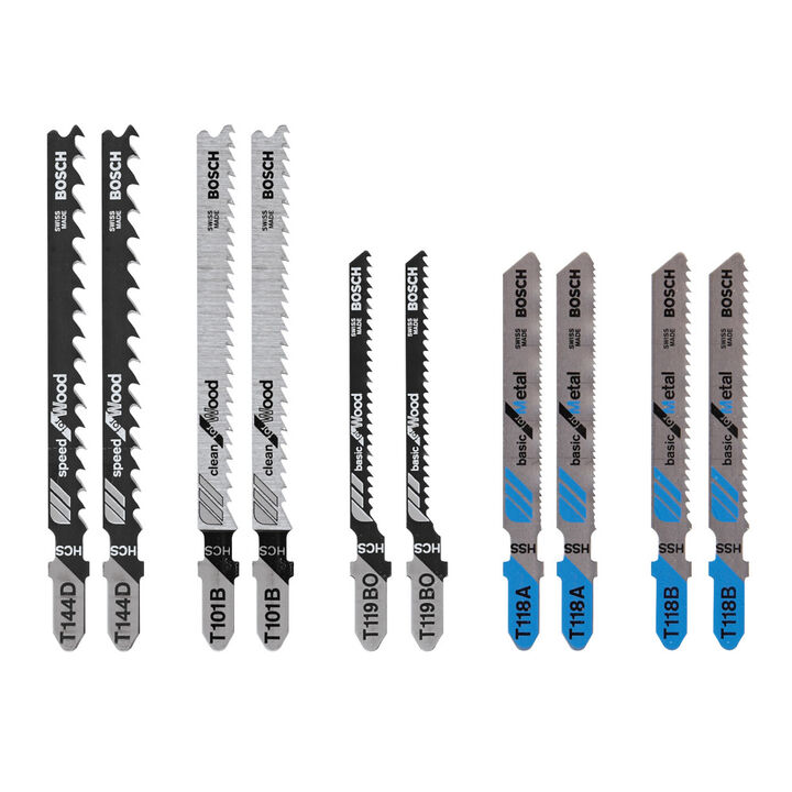 Bosch Wood and Metal Cutting T-Shank Jig Saw Blade Set 10 Pieces, large image number 3