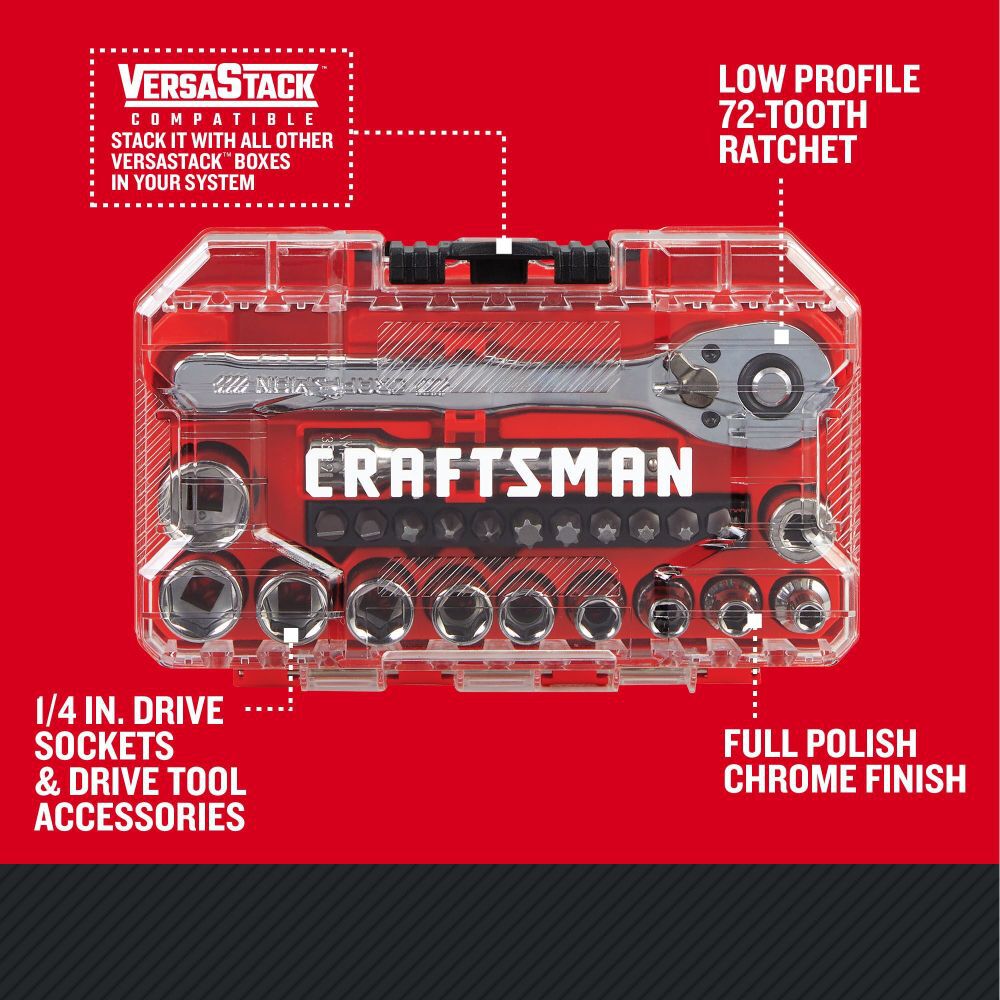 CRAFTSMAN 1/4-in Drive SAE Mechanics Tool Set, 24pc, large image number 2