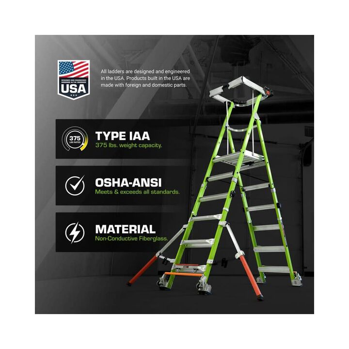 Little Giant Safety Adjustable Fortress 4-8 Ft Standard Grade ANSI IAA Step Ladder, large image number 7
